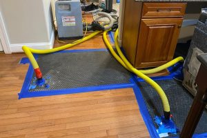 water damage cleanup in kitchen